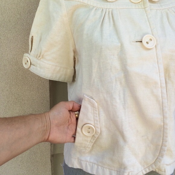 🎀Sashimi Vintage Beige Jacket . Linen, cotton - Picture 4 of 6